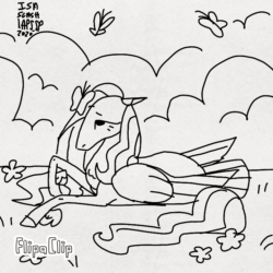 Size: 720x720 | Tagged: safe, artist:laps-sp, fluttershy, butterfly, pegasus, pony, g4, animated, cute, female, flipaclip, frame by frame, shyabetes, solo, squigglevision