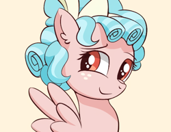 Size: 640x495 | Tagged: safe, artist:chiruchiru, edit, cozy glow, pegasus, pony, g4, accessory, cozybetes, cute, female, filly, freckles, get, looking at you, ribbon, simple background, smiling, solo, wings