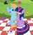 Size: 1825x1950 | Tagged: safe, artist:sebastianredgrave, twilight sparkle, oc, oc:harmony star, alicorn, butterfly, pony, g4, canon x oc, duo, female, male, mare, picnic, shipping, sitting, straight, twilight sparkle (alicorn), twimony