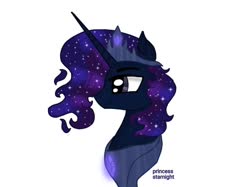 Size: 1080x808 | Tagged: safe, alternate version, artist:princess_starnight, oc, oc only, oc:cosmos, pony, unicorn, background removed, bust, ethereal mane, horn, male, peytral, simple background, solo, stallion, starry mane, unicorn oc, white background