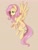 Size: 1536x2048 | Tagged: safe, artist:siripim111, fluttershy, pegasus, pony, g4, chest fluff, cute, ear fluff, female, leg fluff, mare, profile, shyabetes, solo, spread wings, tan background, wings