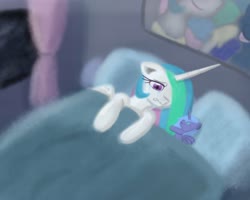Size: 2500x2000 | Tagged: safe, artist:shinycyan, princess celestia, princess luna, alicorn, pony, g4, bedroom, crying, feels, female, high res, lonely, lying on bed, mare, plushie, sad, siblings, sisters, solo