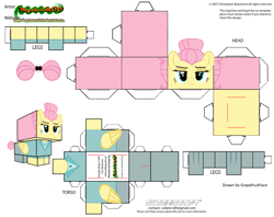 Size: 2979x2354 | Tagged: safe, artist:grapefruitface1, fluttershy, pony, g4, alternate hairstyle, craft, cubeecraft, female, high res, papercraft, printable, severeshy, solo