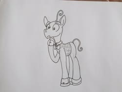 Size: 4032x3024 | Tagged: safe, artist:bigmackintosh, pony, disney, fear (inside out), inside out, male, monochrome, pixar, ponified, solo, stallion, traditional art