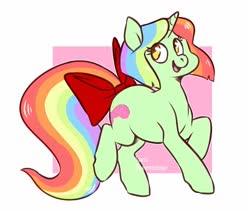 Size: 1200x1015 | Tagged: safe, artist:spetu, oc, oc only, oc:doodle noodle, pony, unicorn, bow, solo, tail bow