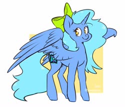 Size: 1200x1030 | Tagged: safe, artist:spetu, oc, oc only, alicorn, pony, alicorn oc, bow, horn, solo, wings