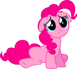 Size: 900x801 | Tagged: safe, artist:404compliant, pinkie pie, earth pony, pony, a friend in deed, g4, animated, cute, female, floppy ears, gif, puppy dog eyes, sad, sadorable, simple background, solo, transparent background