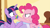 Size: 1600x900 | Tagged: safe, edit, edited screencap, screencap, pinkie pie, twilight sparkle, alicorn, pony, cakes for the memories, g4, my little pony: friendship is forever, angry, bipedal, context is for the weak, hoof in mouth, rainbow cupcake, shoving, twilight sparkle (alicorn), watermark