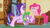 Size: 1600x900 | Tagged: safe, screencap, pinkie pie, spike, starlight glimmer, dragon, cakes for the memories, g4, my little pony: friendship is forever, display case, hoof on face, sugarcube corner, winged spike, wings, worried