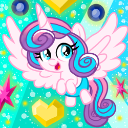 Size: 800x800 | Tagged: safe, artist:php185, edit, princess flurry heart, pony, g4, baby, baby pony, crystal, cute, diaper, flurrybetes, glowing, levitation, magic, telekinesis