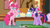 Size: 1600x900 | Tagged: safe, screencap, pinkie pie, twilight sparkle, alicorn, earth pony, pony, cakes for the memories, g4, my little pony: friendship is forever, bipedal, broken, cake, faic, food, mess, plate, rug, shattered, standing, standing on two hooves, sugarcube corner, table, twilight sparkle (alicorn), watermark, worried