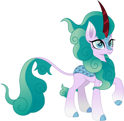 Size: 1500x1465 | Tagged: safe, artist:cloudy glow, mistmane, kirin, g4, cute, female, kirin-ified, mistabetes, raised hoof, simple background, solo, species swap, transparent background