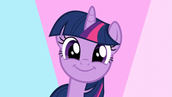 Size: 1920x1080 | Tagged: safe, screencap, twilight sparkle, alicorn, pony, amending fences, g4, season 5, abstract background, cute, female, looking at you, mare, simple background, smiling, solo, twiabetes, twilight sparkle (alicorn)