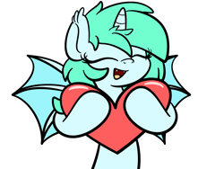 Size: 2560x1920 | Tagged: safe, artist:php142, part of a set, oc, oc only, oc:sporadic night, alicorn, bat pony, bat pony alicorn, pony, bat wings, commission, cute, female, heart, horn, mare, simple background, smiling, solo, spread wings, transparent background, wings, ych result