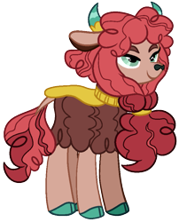 Size: 703x868 | Tagged: safe, artist:eonionic, oc, oc only, oc:red velvet, hybrid, original species, yakony, female, interspecies offspring, offspring, parent:pinkie pie, parent:prince rutherford, parents:pinkieford, simple background, solo, transparent background