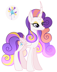 Size: 1530x1918 | Tagged: safe, artist:eonionic, oc, oc only, oc:victory, alicorn, pony, curved horn, female, horn, magical lesbian spawn, mare, offspring, parent:princess celestia, parent:rarity, parents:rarilestia, simple background, solo, transparent background