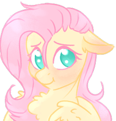 Size: 801x831 | Tagged: safe, artist:b(r)at, fluttershy, pegasus, pony, g4, blushing, bust, chest fluff, cute, female, floppy ears, no pupils, portrait, shyabetes, simple background, solo, transparent background