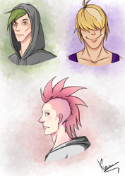 Size: 2893x4092 | Tagged: safe, artist:kanigrou-514, baff, fizzle, spear (g4), dragon, human, g4, humanized, male, teenaged dragon