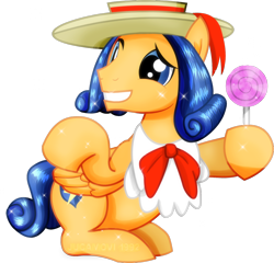 Size: 1600x1538 | Tagged: safe, artist:jucamovi1992, flash sentry, pegasus, pony, g4, alternate hairstyle, awkward smile, candy, fancy, food, grin, hat, lollipop, male, simple background, smiling, solo, stallion, transparent background, wings