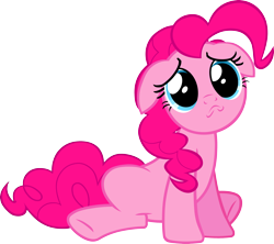 Size: 3000x2669 | Tagged: safe, artist:404compliant, pinkie pie, earth pony, pony, a friend in deed, g4, female, floppy ears, high res, puppy dog eyes, simple background, solo, transparent background, vector