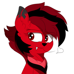 Size: 1800x1800 | Tagged: safe, artist:diamondgreenanimat0, oc, oc:fire ruby, wolf, clothes, dude, eyeshadow, love, makeup, red and black oc, red eyes, redesign, scarf, simple background, white background