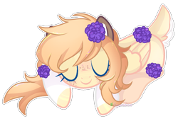 Size: 1689x1158 | Tagged: safe, artist:2pandita, oc, oc only, pegasus, pony, deer tail, female, mare, simple background, sleeping, solo, transparent background