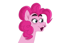 Size: 1280x720 | Tagged: safe, artist:piemations, pinkie pie, earth pony, pony, g4, ear fluff, faic, female, mare, open mouth, pog, pogger pie, poggers, simple background, solo, transparent background