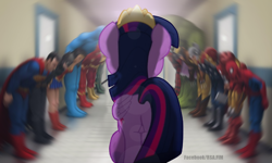 Size: 1280x768 | Tagged: safe, artist:rsa.fim, twilight sparkle, alicorn, g4, my little pony: the movie, avengers, beautiful, beautisexy, bowing, butt, butt focus, cute, dc comics, dc extended universe, hot, justice league, marvel cinematic universe, marvel comics, meme, plot, pretty, radial blur, sexy, superheroes bowing in a hospital hallway, twibutt, twilight sparkle (alicorn)