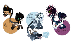Size: 875x537 | Tagged: safe, artist:glitterring, cow plant pony, monster pony, original species, plant pony, augmented tail, bandage, base used, blindfold, fangs, floral head wreath, flower, hoof fluff, horn, multiple eyes, neck rings, open mouth, plant, simple background, thorn, tongue out, transparent background, wings