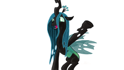 Size: 1600x900 | Tagged: safe, artist:secury, queen chrysalis, changeling, changeling queen, frenemies (episode), g4, season 9, colored, female, smiling