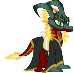 Size: 1024x1012 | Tagged: safe, artist:andrevus, dracony, dragon, hybrid, pony, clothes, kimono (clothing), ponified, simple background, solo, the legend of zelda, transparent background, volvagia