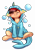 Size: 2480x3507 | Tagged: safe, artist:tokokami, oc, oc:alex bash, vaporeon, bubble, clothes, costume, high res, hoodie, kigurumi, onesie, pay what you want, pokémon, pokémon hoodie, simple background, sitting, stream request, transparent background