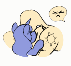 Size: 1200x1104 | Tagged: safe, artist:selenophile, princess celestia, princess luna, alicorn, pony, g4, :p, ><, animated, boop, butt, butt bongo fiesta, celestia is not amused, duo, eyes closed, female, gif, oraoraoraoraoraoraoraoraora, plot, royal sisters, silly, sunbutt, this will end in a trip to the moon, this will end in banishment, this will end in pain, tongue out, unamused