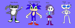 Size: 3061x1152 | Tagged: safe, artist:benfanrobot2000, artist:sonicsuperstar1991, rarity, human, robot, skunk, equestria girls, g4, 1000 hours in ms paint, b.e.n, beau skunky, male, names, non-pony oc, sonic the hedgehog, sonic the hedgehog (series)