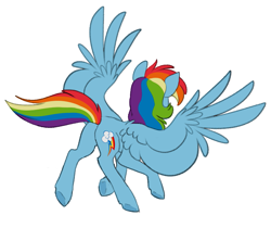 Size: 821x690 | Tagged: safe, artist:saphi-boo, rainbow dash, pegasus, pony, g4, butt, female, mare, plot, rainbutt dash, rear view, simple background, solo, spread wings, underhoof, white background, wings