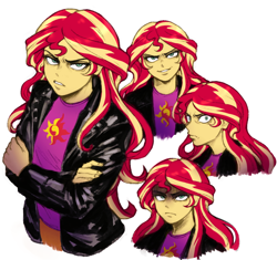 Size: 812x762 | Tagged: safe, artist:nairdags, sunset shimmer, equestria girls, g4, my little pony equestria girls, angry, death stare, female, simple background, solo, white background