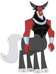Size: 614x815 | Tagged: safe, artist:background-conquerer, edit, edited screencap, screencap, lord tirek, centaur, g4, antagonist, background removed, beard, cloven hooves, facial hair, frown, horns, looking at you, male, nose piercing, nose ring, not a vector, piercing, septum piercing, shackles, simple background, solo, transparent background, yellow eyes
