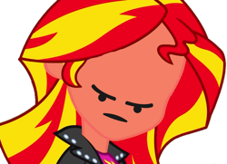 Size: 992x720 | Tagged: safe, edit, sunset shimmer, equestria girls, g4, angry, antagonist, clothes, emote, facebook, female, meme, simple background, solo, transparent background, vector
