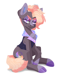 Size: 2500x3000 | Tagged: safe, artist:chibadeer, oc, oc only, earth pony, pony, clothes, cloven hooves, colored hooves, ear fluff, high res, looking at you, simple background, solo, white background