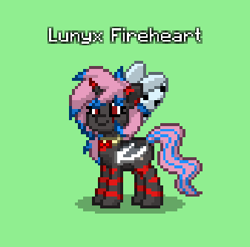 Size: 337x333 | Tagged: safe, oc, oc only, oc:lunyx fireheart, alicorn, hybrid, original species, pony, pony town, artificial wings, augmented, bow, female, jewelry, mare, mechanical wing, older, scar, solo, wings