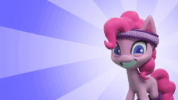 Size: 1280x720 | Tagged: safe, screencap, pinkie pie, earth pony, pony, g4.5, my little pony: stop motion short, pinkie pie wants to play, animated, female, it's coming right at us, looking at you, mare, solo, sound, stop motion, webm