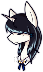 Size: 161x269 | Tagged: safe, artist:14th-crown, oc, oc only, pony, unicorn, bust, eyes closed, horn, simple background, smiling, solo, transparent background, unicorn oc
