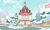 Size: 954x572 | Tagged: safe, gameloft, g4, background, building, christmas, christmas tree, flag, holiday, market, mountain, no pony, ponyville, ponyville town hall, resource, snow, tree