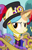 Size: 644x1000 | Tagged: safe, screencap, clarion call, pony, unicorn, g4, triple threat, background pony, clothes, cropped, female, glowing horn, hat, horn, levitation, magic, magic aura, marching band uniform, mare, musical instrument, name suggestion in the comments, solo focus, telekinesis, top hat, trumpet, uniform
