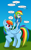 Size: 1250x2000 | Tagged: safe, artist:runningtoaster, rainbow dash, humalos, original species, pegasus, pony, equestria girls, g4, 20% cooler, annoyed, dialogue, eyebrows, eyebrows visible through hair, female, fusion, gesture, giggling, human ponidox, implied twilight sparkle, looking back, looking offscreen, misspelling, offscreen character, open mouth, rainbow dash is not amused, raised hoof, request, self ponidox, speech bubble, spell gone wrong, transformation, unamused, we have become one, what has magic done