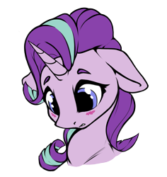 Size: 1461x1547 | Tagged: safe, artist:hitbass, starlight glimmer, pony, unicorn, g4, blushing, bust, cute, female, floppy ears, glimmerbetes, mare, portrait, shy, simple background, sketch, solo, transparent background