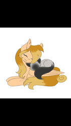 Size: 750x1334 | Tagged: safe, artist:itssopanda, oc, oc:darkhorse, cat, pegasus, pony, adorable face, cuddling, cute, nuzzling