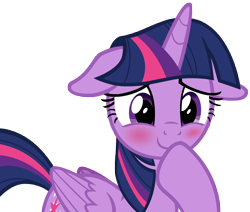 Size: 8030x6825 | Tagged: safe, artist:andoanimalia, twilight sparkle, alicorn, pony, cakes for the memories, g4, my little pony: friendship is forever, adorkable, blushing, cute, female, floppy ears, folded wings, mare, simple background, smiling, solo, too cute, transparent background, twiabetes, twilight sparkle (alicorn), vector, wings