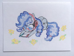 Size: 1500x1125 | Tagged: safe, artist:dawnfire, oc, oc only, oc:cinnabyte, earth pony, pony, adorkable, cinnabetes, commission, crayon, cute, dork, flower, gaming headset, glasses, headphones, headset, nintendo switch, pigtails, solo, traditional art