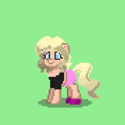 Size: 703x703 | Tagged: safe, artist:jilly, oc, oc:jill, pony, pony town, blonde hair, blue eyes, clothes, shoes, shorts, tank top